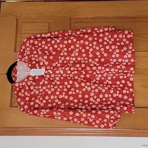 NWT Made With ❤️ brand light, flowy long sleeved button top, rusty orange color